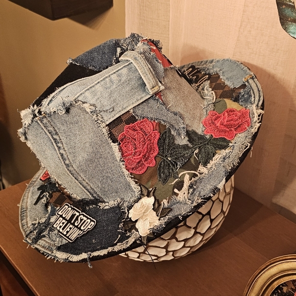 Patchwork Denim Bucket Hat main image 8